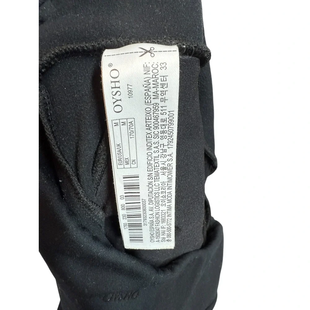 Oysho Women's Wide Leg Trouser Pants Black Pull On Size M Career Work - Picture 4 of 8